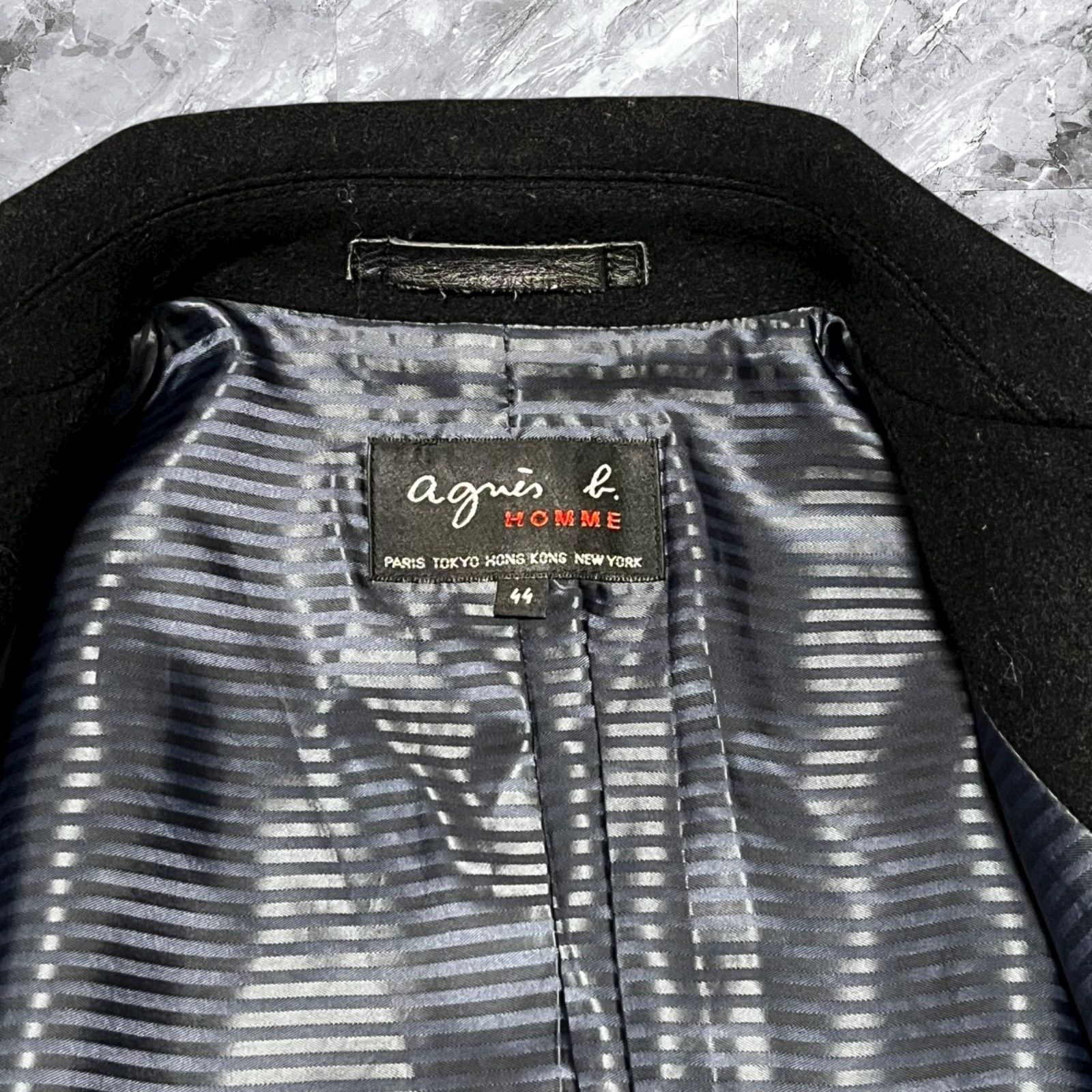 極美品 agnes b. HOMME アニエスベーオム ピーコート ウール カシミヤ