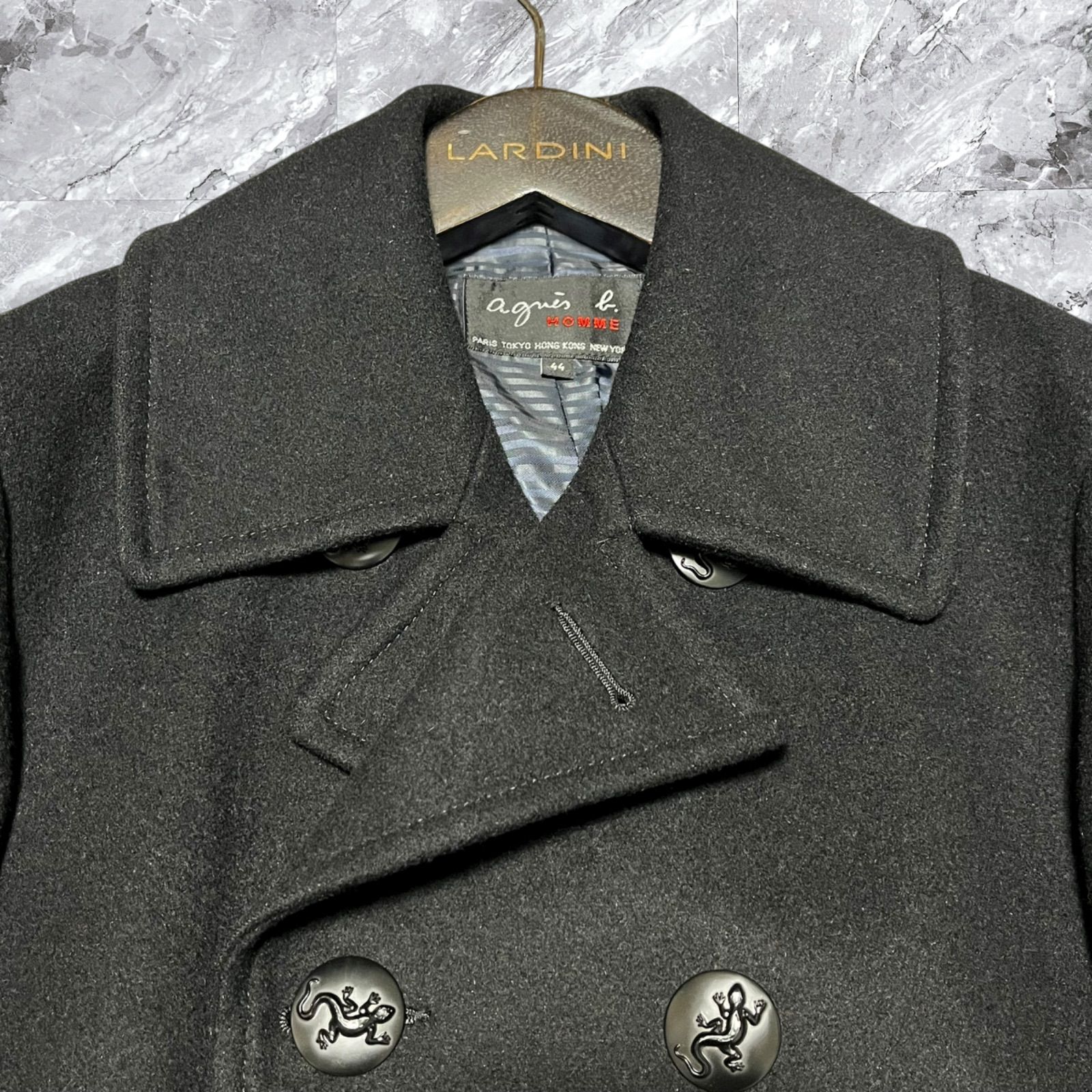 極美品 agnes b. HOMME アニエスベーオム ピーコート ウール カシミヤ