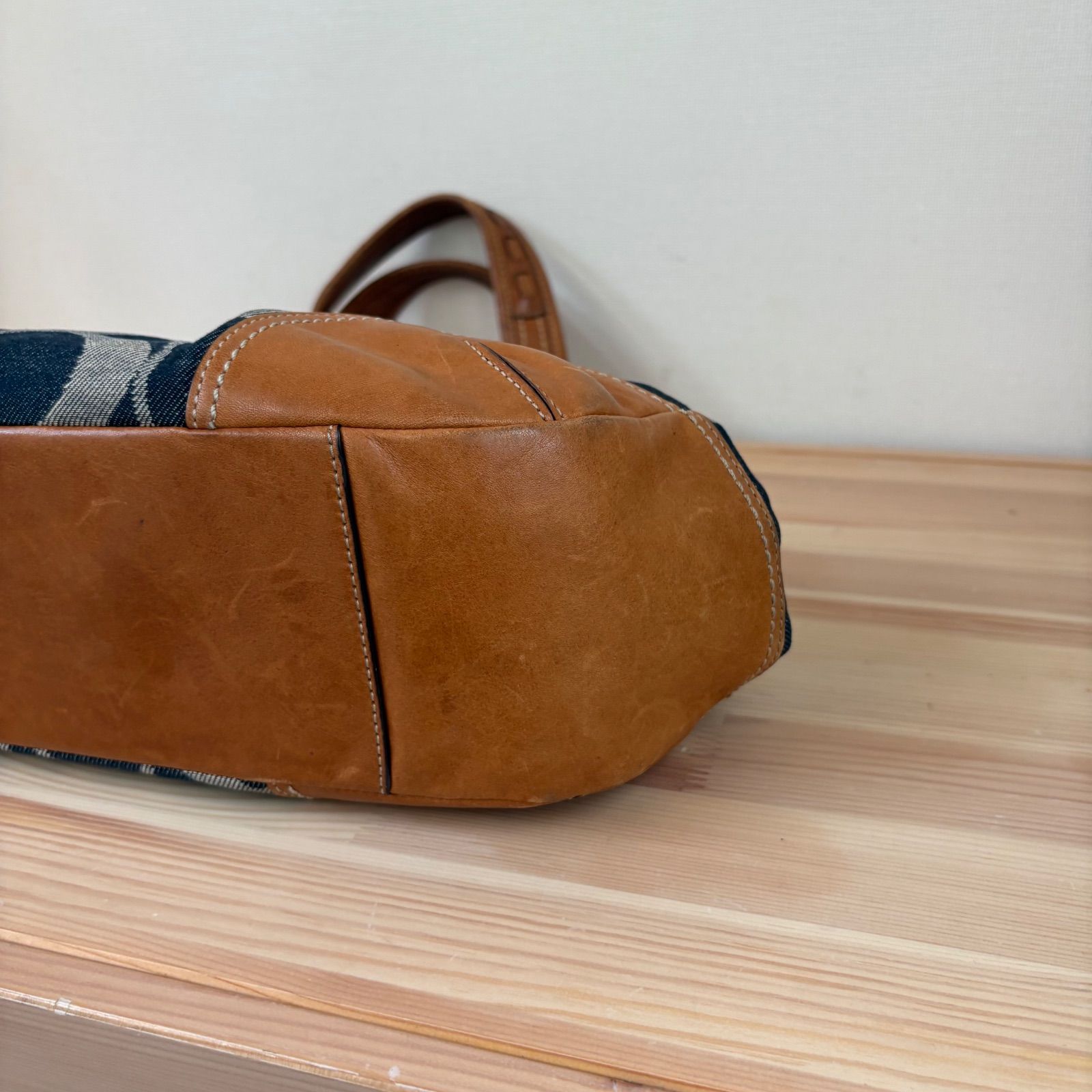 Coach コーチ デニム シグネチャー がま口 12747 ハンドバッグ 【公式 