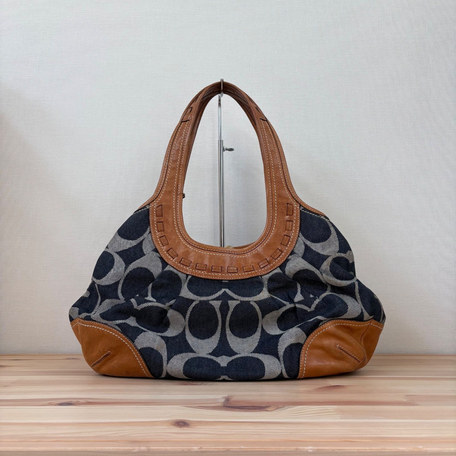 Coach コーチ デニム シグネチャー がま口 12747 ハンドバッグ 【公式 
