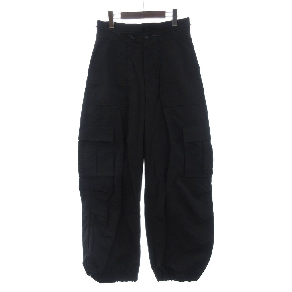 メゾン MAISON SPECIAL ドローストーリングコクーンカーゴパンツ Drawstring Cocoon Cargo Pants ナイロン 38 黒 ブラック