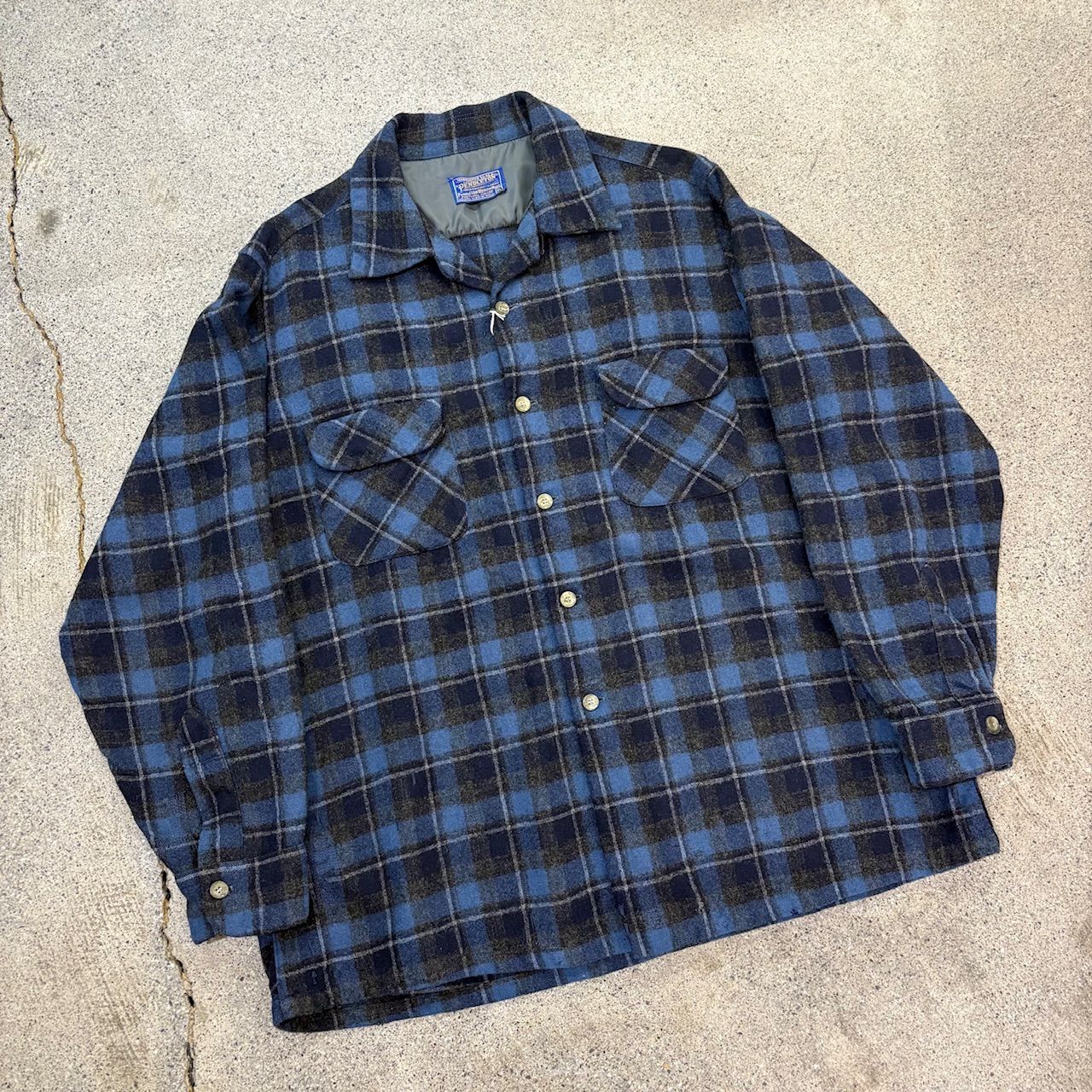 Pendleton 60s Wool Board Shirt XL Good Pattern