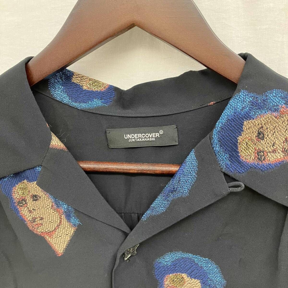 UNDERCOVER アンダーカヴァー 19SS David Bowie デヴィッドボウイ刺繍 半袖シャツ ブラウス 相 UCN1401-1