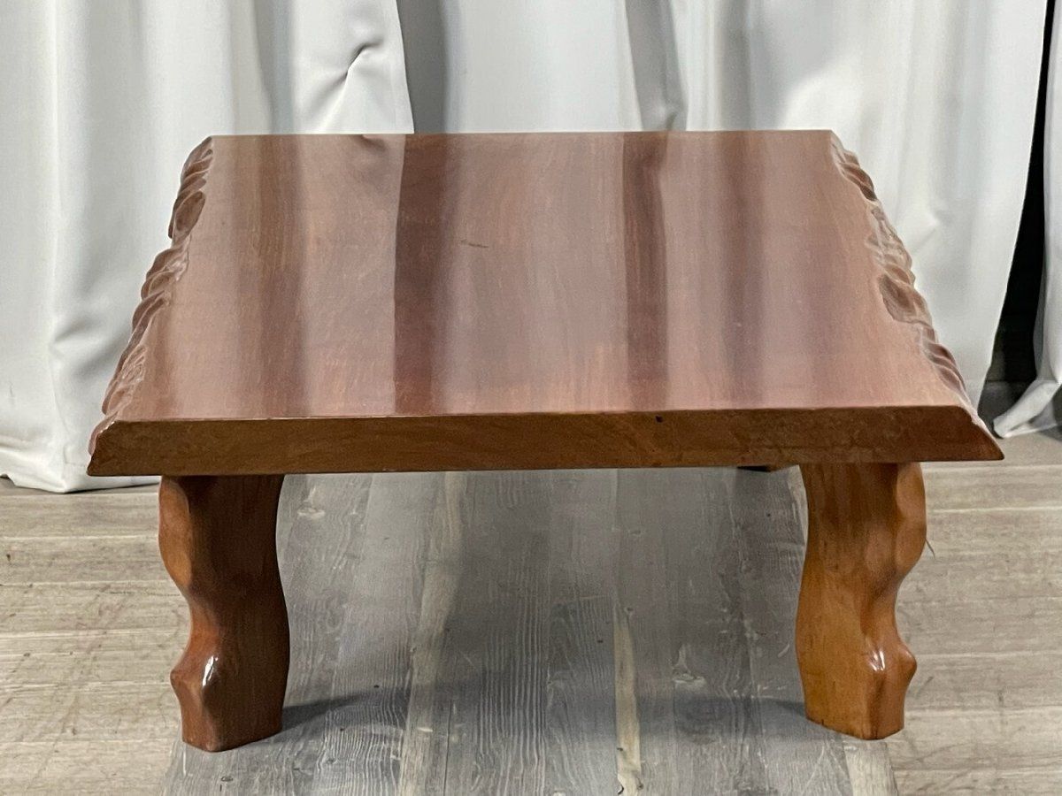 GR35 栃材 一枚板 総無垢 座卓 座敷机 ちゃぶ台/T5 XC89 栃材 一枚板 総無垢 座卓 杢 ちぢみ 座敷机 ちゃぶ台/神奈川県