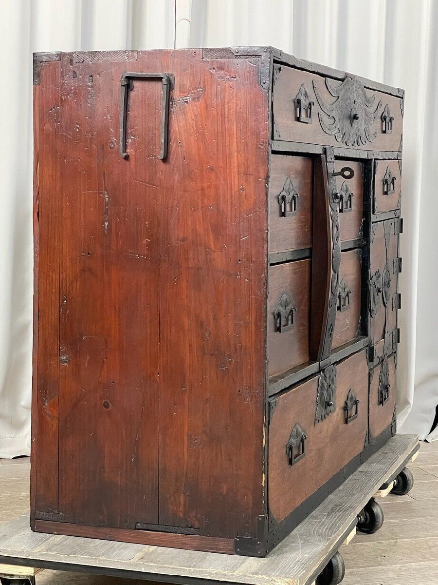 骨董の仙台箪笥　アンティークチェスト　鍵有り 骨董の仙台箪笥 アンティークチェスト 鍵有り 骨董の仙台箪笥