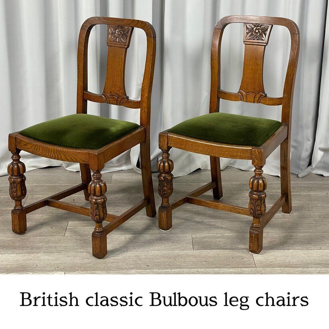 GU 55 英国 クラシック オーク材 バルボスレッグ ダイニング チェア 2脚セット アンティーク スタイル 神奈川県秦野市 S 8
