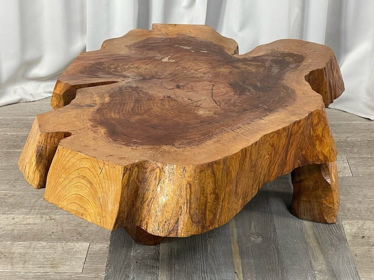 GU79 天然木 一枚板 総無垢 座卓 座敷机 ちゃぶ台 センター テーブル