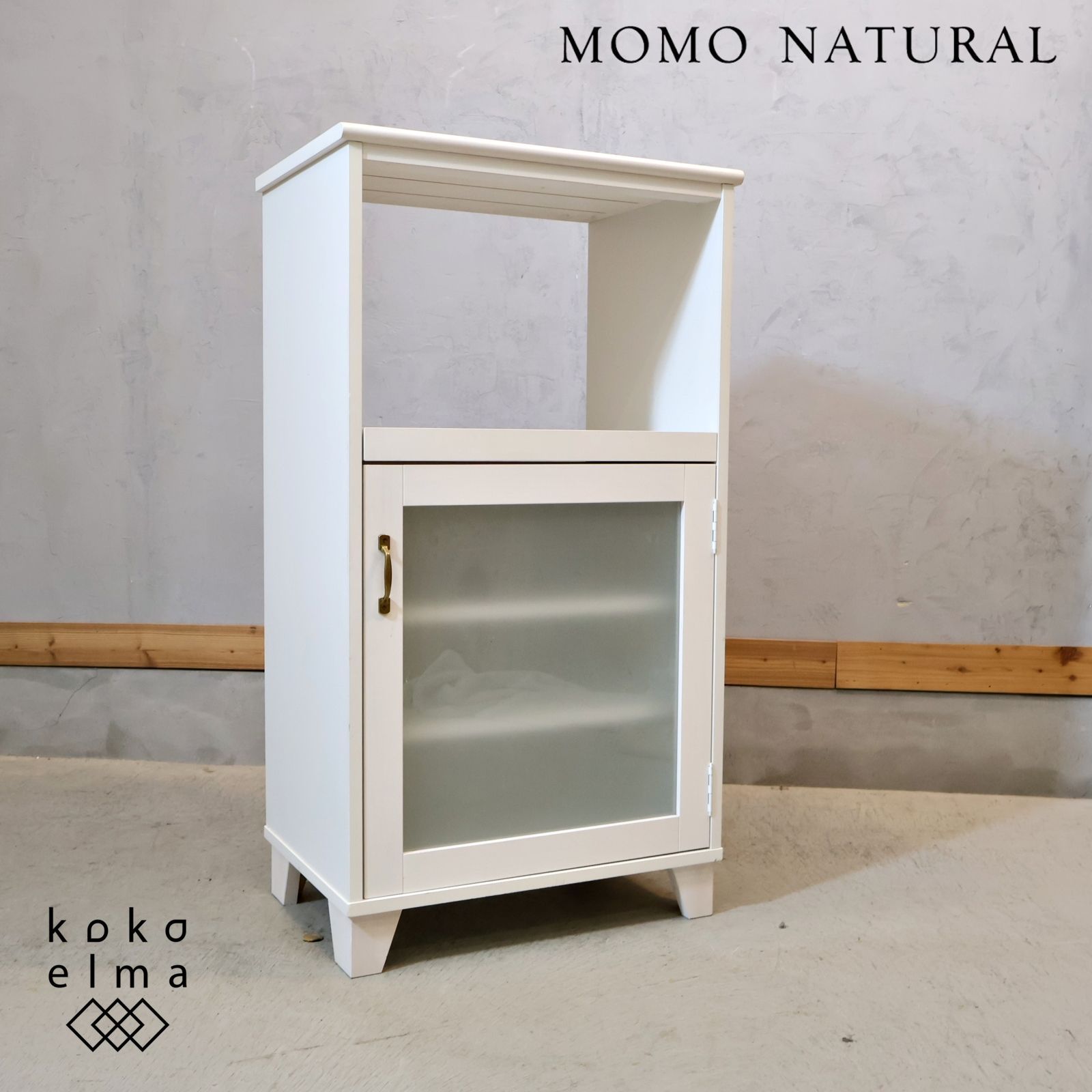 【MOMO NATURAL】LANDシリーズ　キッチン収納レンジ台　ホワイト MOMO NATURAL】LANDシリーズ キッチン収納レンジ台 ホワイト MOMO