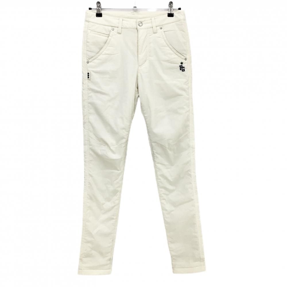 パーリーゲイツ 中綿パンツ アイボリー ロゴ刺しゅう 星 レディース 0 S ゴルフウェア PEARLY GATES