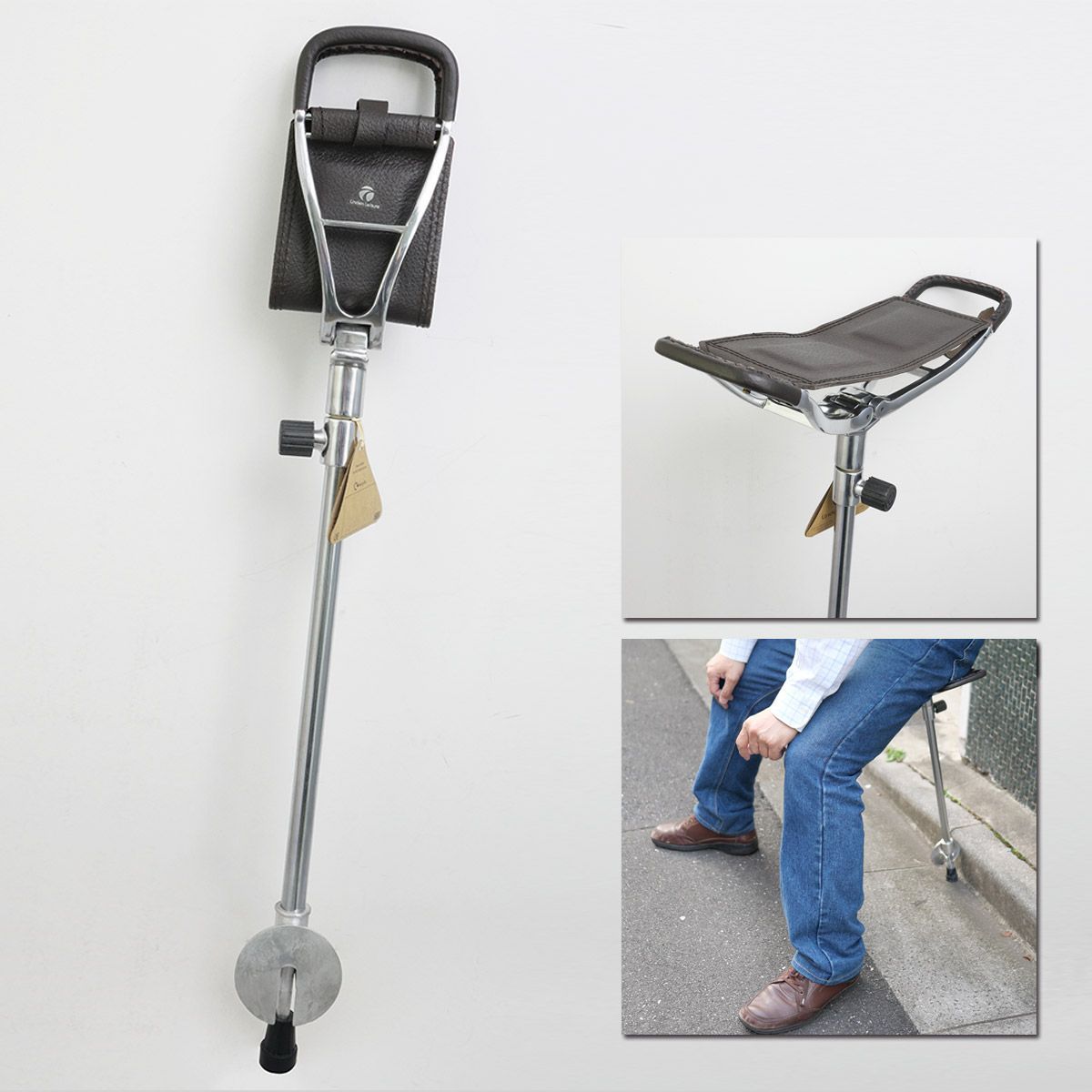 シューティングステッキ タイプA 座面ダークブラウン 英国リンデンレジャー Liden Leisure 社直輸入品