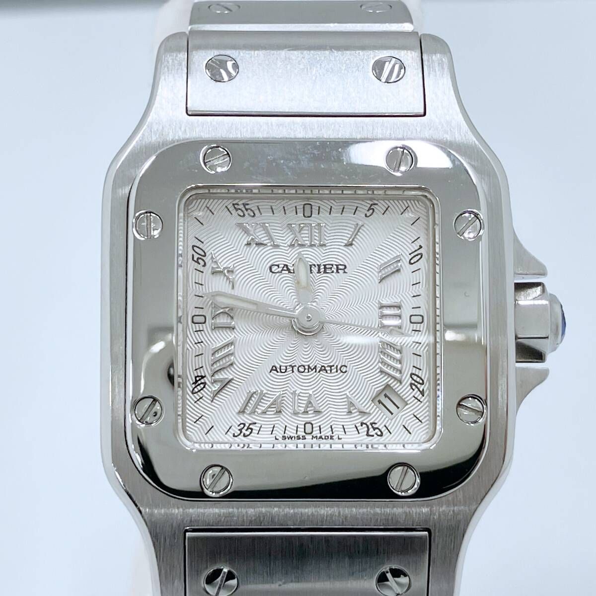 稼働品 Cartier カルティエ サントスガルベSM 20周年 自動巻 2423 シルバー OH 研磨済 日差 3秒前後