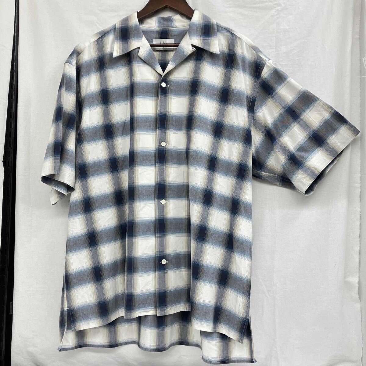 URU ウル 半袖シャツ チェック ブルー 24SCM02 サイズL