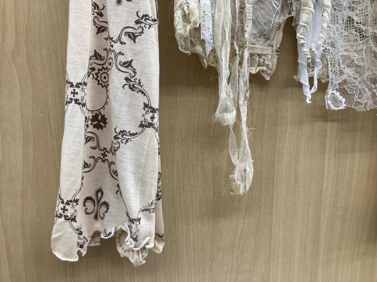  h.NAOTO エイチナオト STEAM スチーム 長袖 総柄ブラウス シャツ ベージュ 長袖 シャツ ブラウス