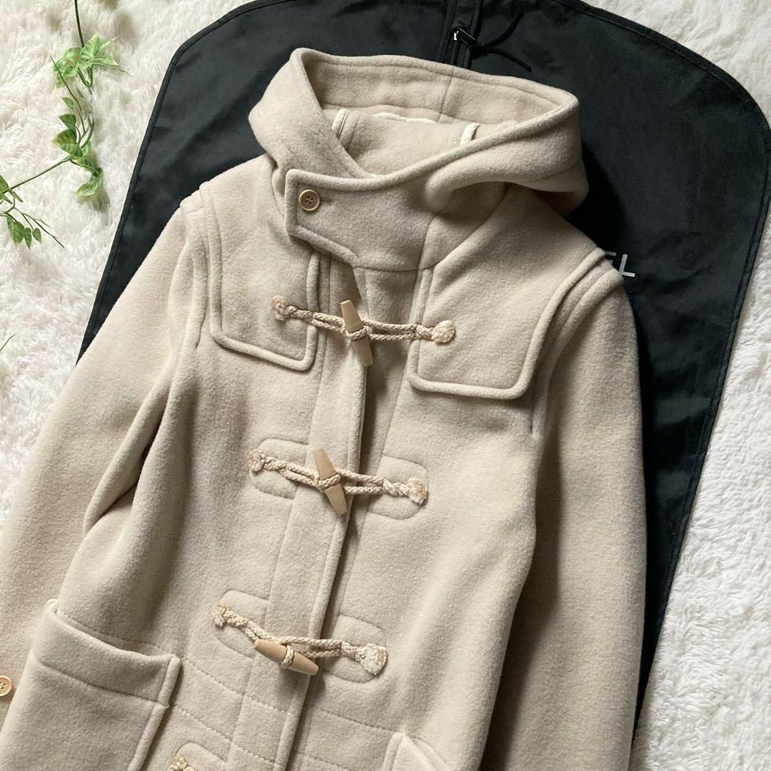 homspun ヘビーメルトンダッフルコート ロング丈 クリーム Sサイズ ホームスパン