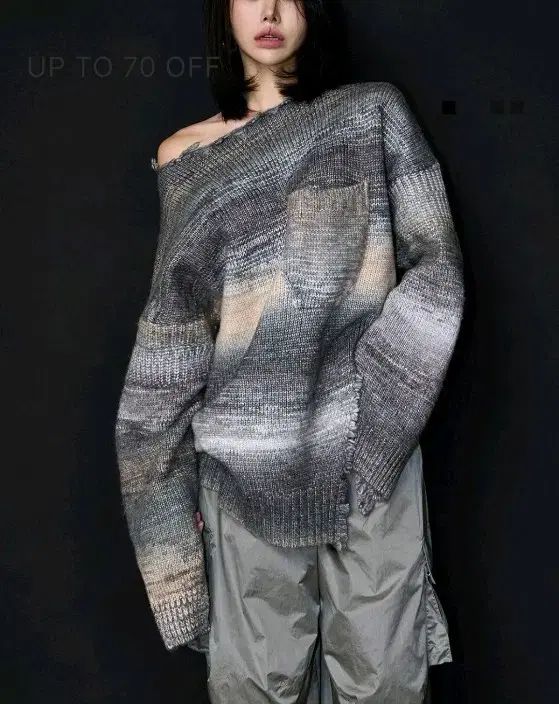 斜めボーダー ヴィンテージ ニット