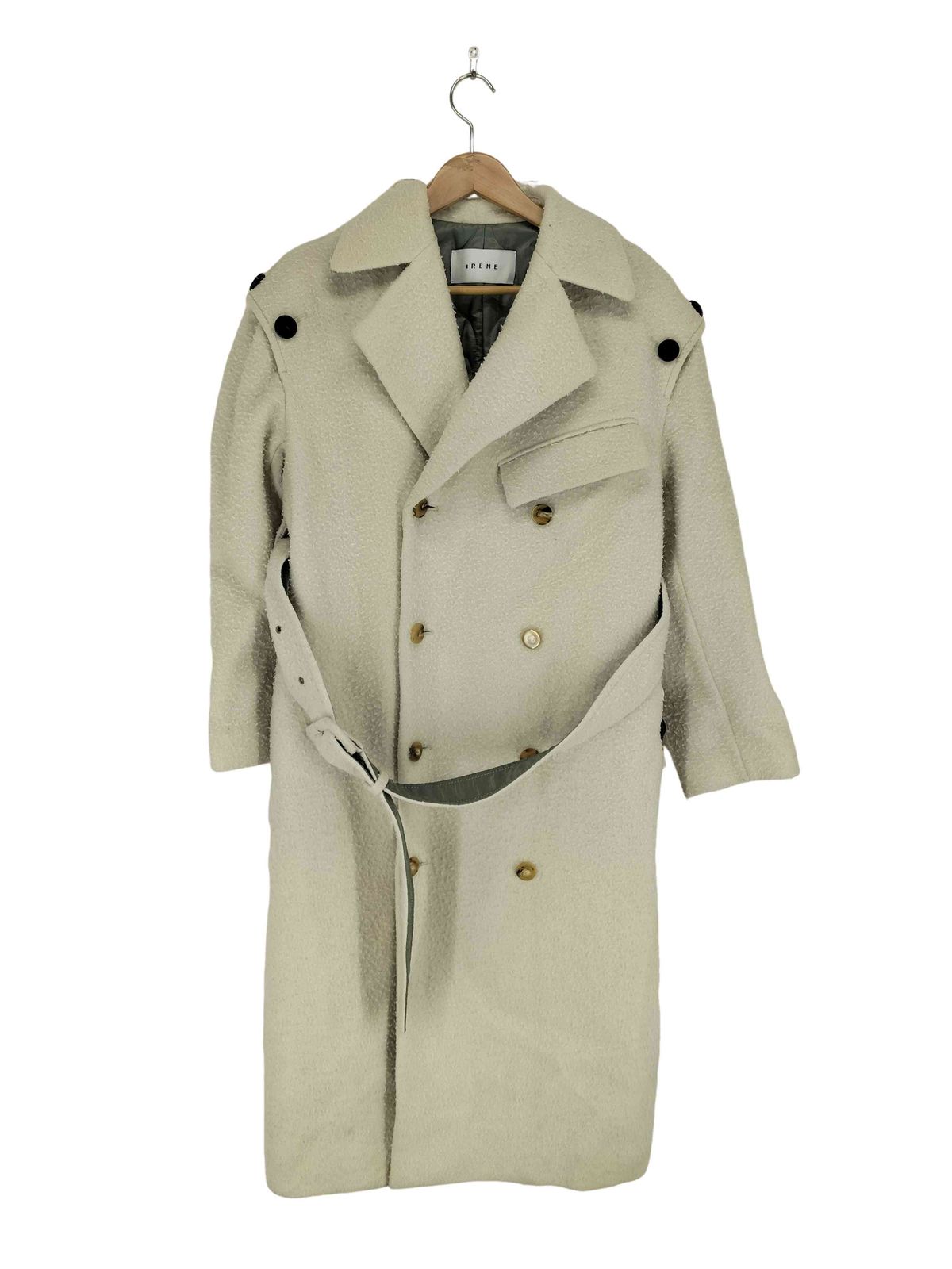 アイレネ IRENE ナッピング加工 裏地キルティング ダブルトレンチコート メンズ 36