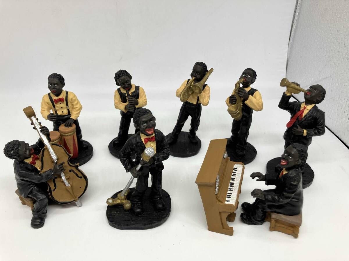 ジャズバンド ミニ フィギュア 8体セット 置物 インテリア 全長約9cm