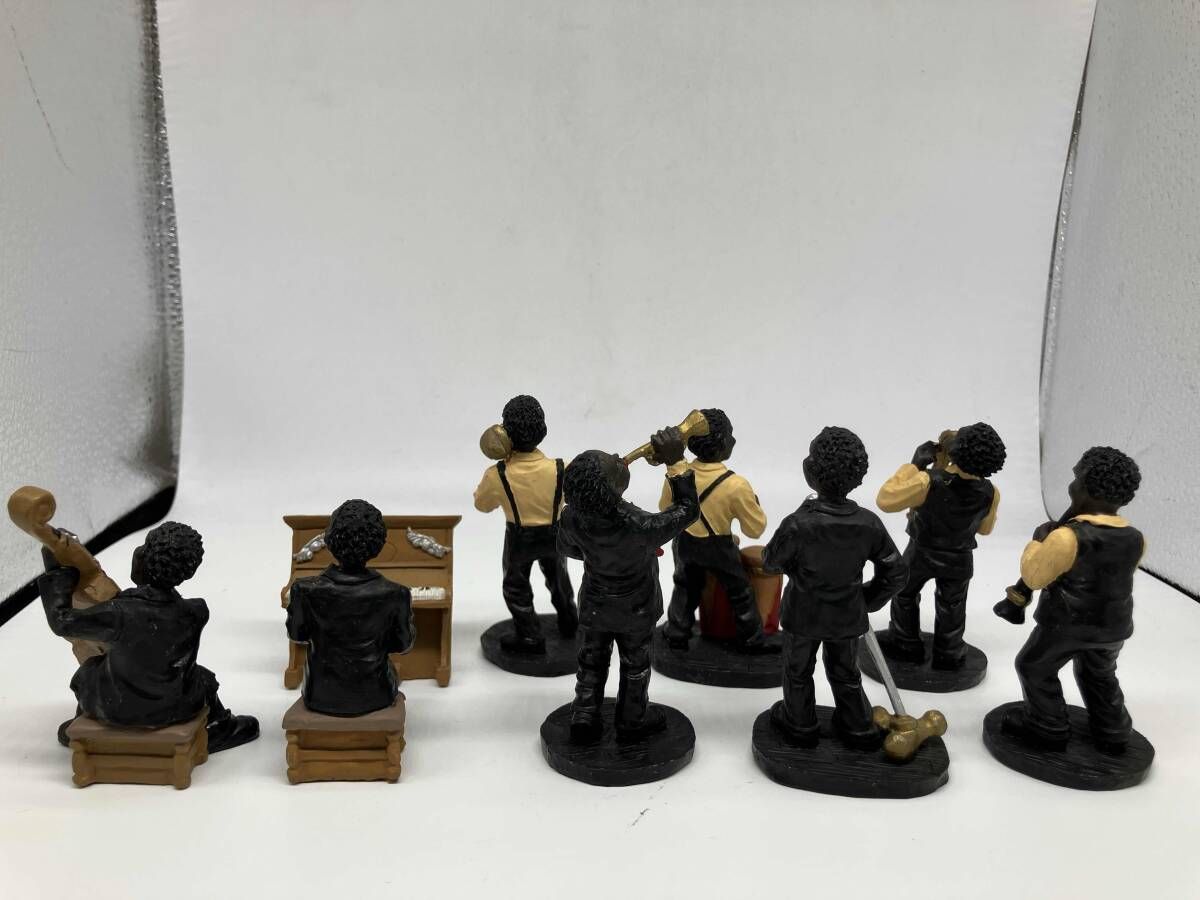 希少　ジャズバンド　大型フィギュア　置物　オブジェ ジャズバンド ミニ フィギュア 8体セット 置物 インテリア 全長約9cm