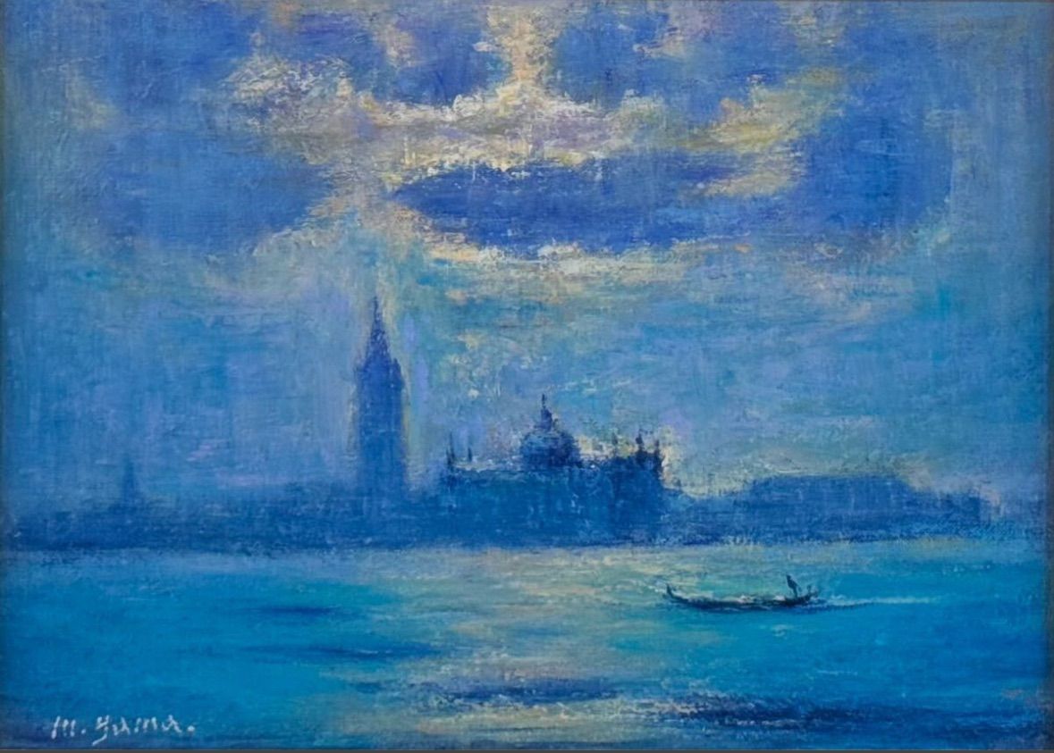 山口正人 「印象のヴェニス」 油彩 F4号 風景画 共シール 直筆サイン