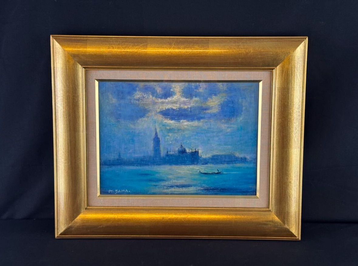 山口正人 「印象のヴェニス」 油彩 F4号 風景画 共シール 直筆サイン