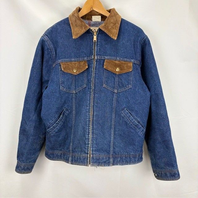 Walls BLIZZARD-PRUF 裏ブランケット ジップアップデニムジャケット MADE IN USA 襟コーデュロイ サイズⅬ 36007DB 07111002 872 シミ汚れ 褪色