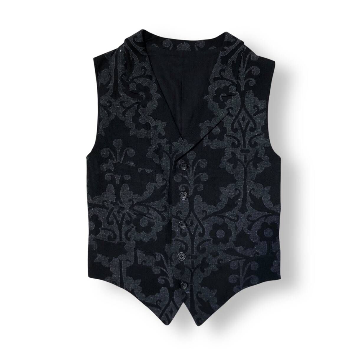 24ss YOHJI YAMAMOTO POUR HOMME INDIAN LEFT DECORATIVE CLOTH VEST インディアン レフト デコラティブ ベスト ヨウジヤマモト プールオム