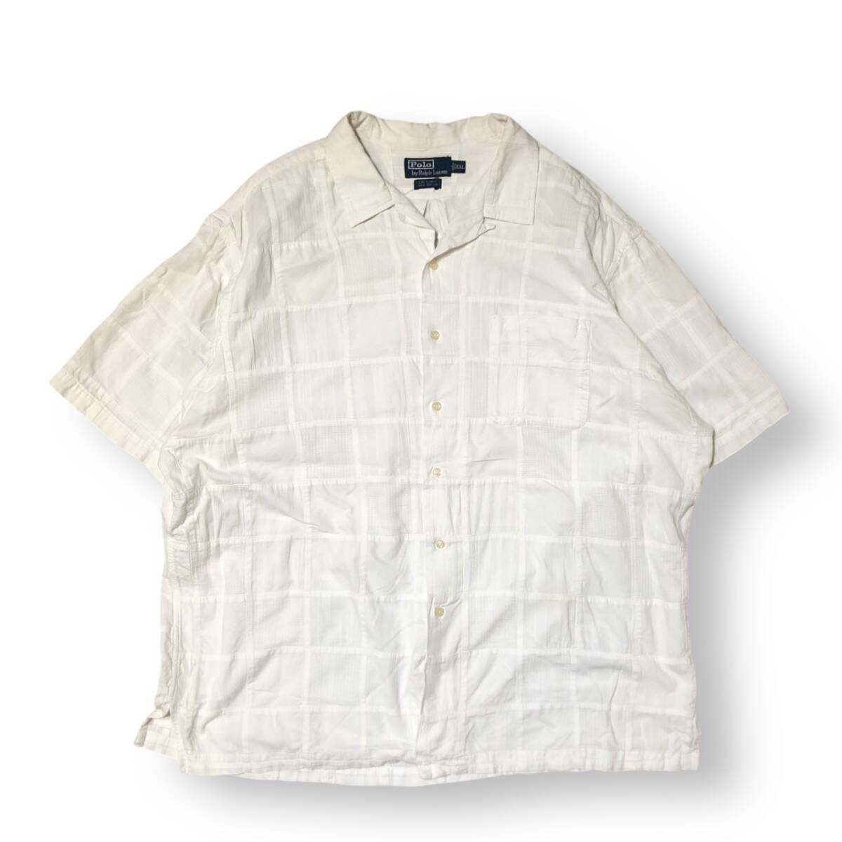 90s POLO RALPH LAUREN C OLDWELL Patch Work Shirt White size XXL パッチワークシャツ 半袖シャツ ポロ ラルフ ローレン