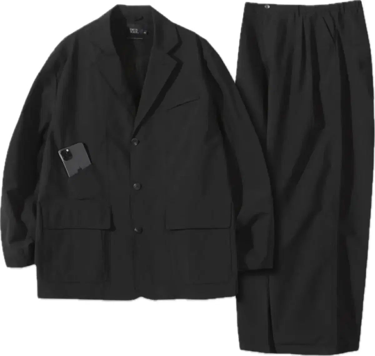 ワイドフィット コンフォート スーツ セットアップ ブラック L