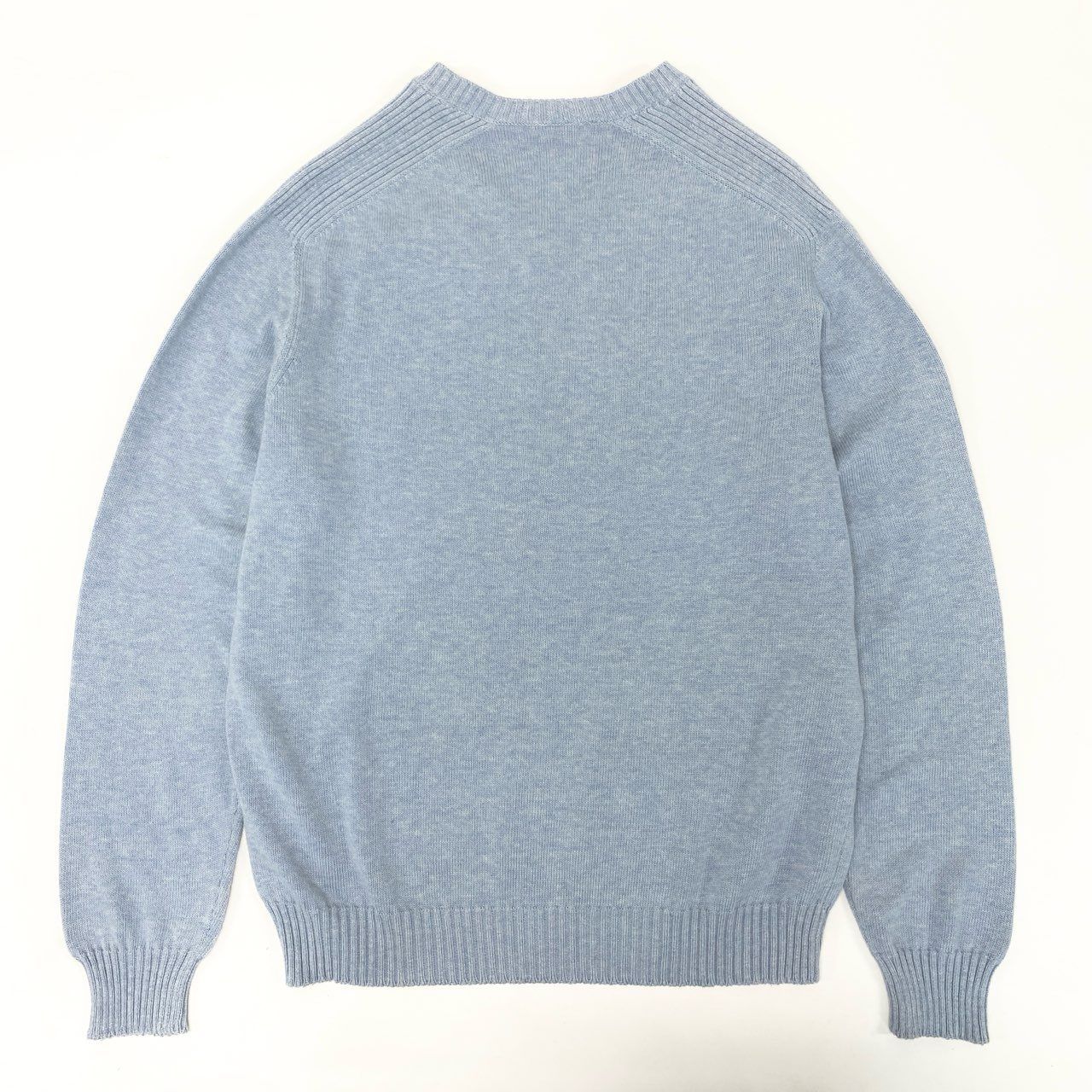 人気満点商品再入荷！ 19k10 malo マーロ ニットセーター コットンニット コットン100％ Vネック イタリア製 50サイズ ライトブルー レディースu02t