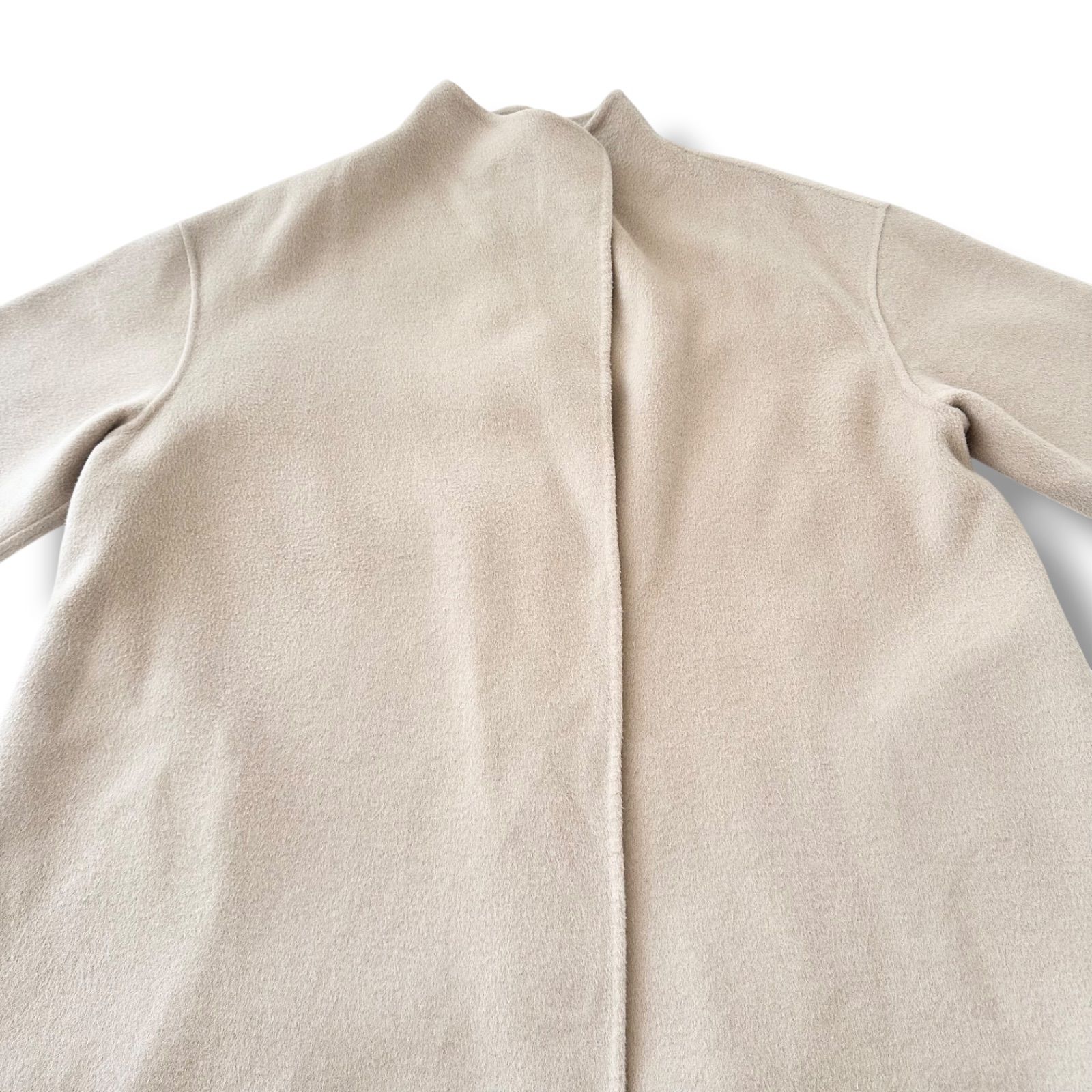 定価4.7万⭐スピックアンドスパン W/Nyスタンドカラーリバーコート ベージュ Spick & Span（スピックアンドスパン）の「W/Nyスタンドカラーリバー