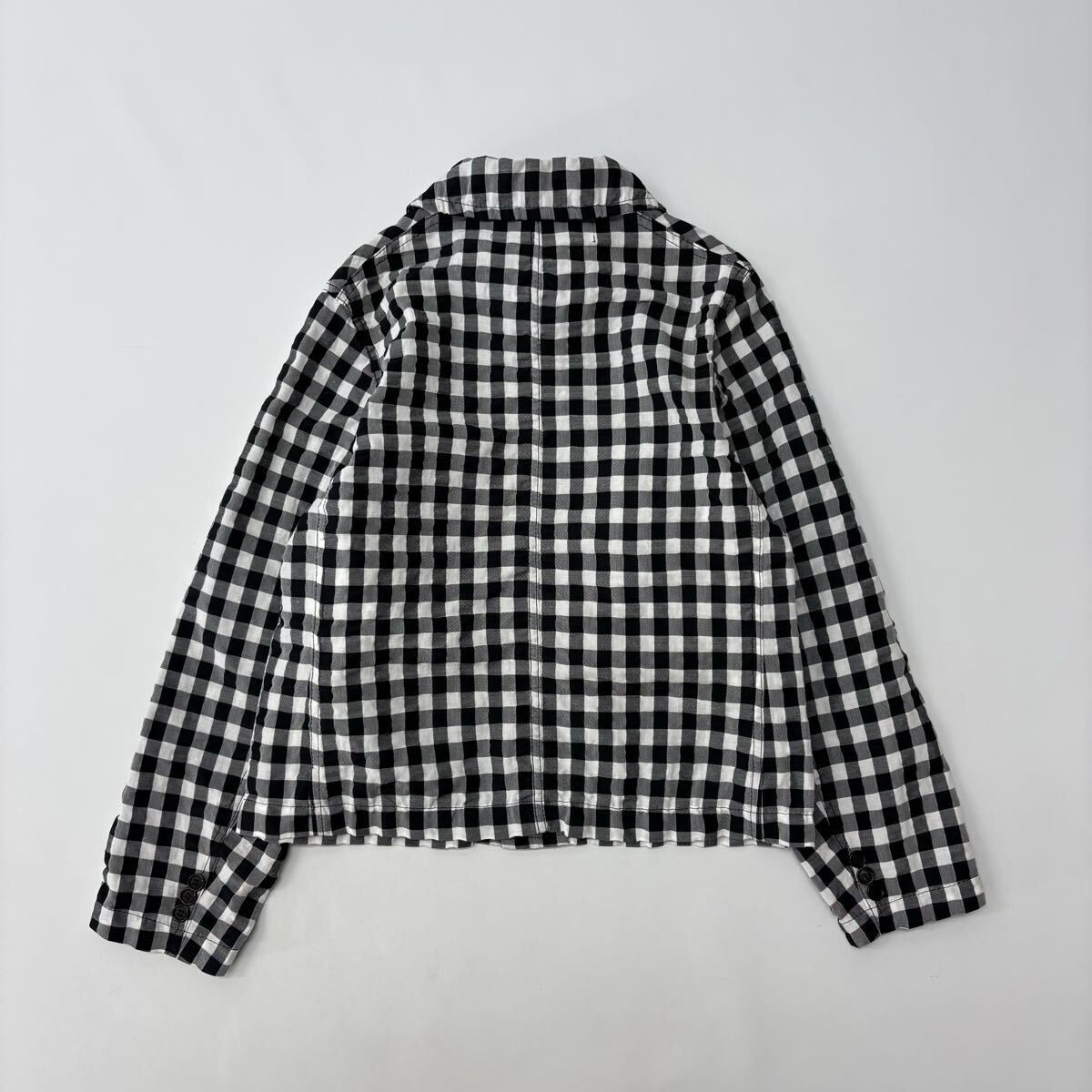 25ss 2025 tao COMME des GARCONS タオ コム デ ギャルソン エステル ラミー レーヨン ギンガムチェック 丸襟 ジャケット size S 711-0180