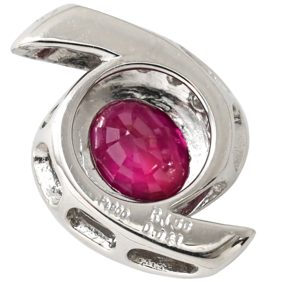 ペンダントトップ ルビー ダイヤ Pt 900 ダイヤモンド プラチナシルバー 赤 レッド ビルマ産