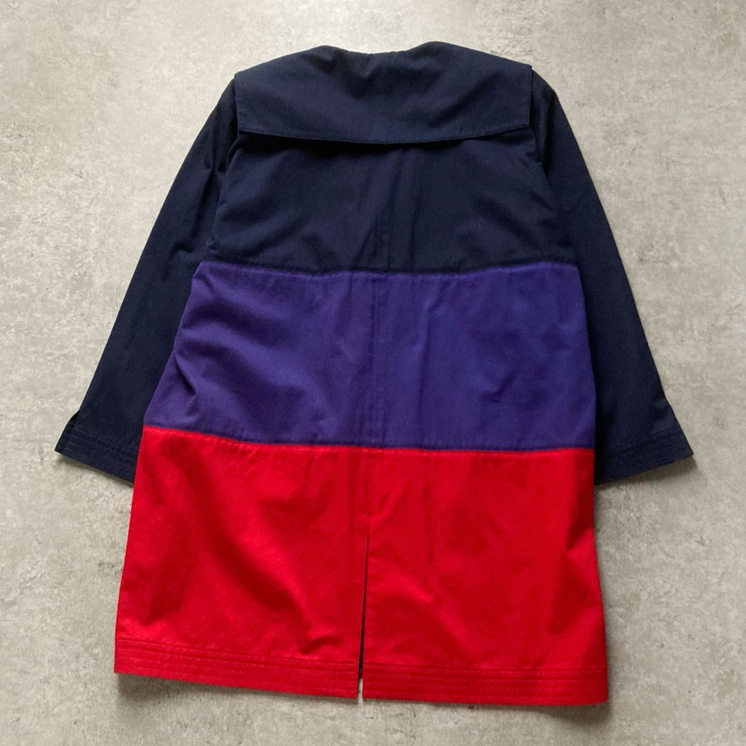 イヴサンローラン ヴィンテージ コットンロングコート 配色 トグル