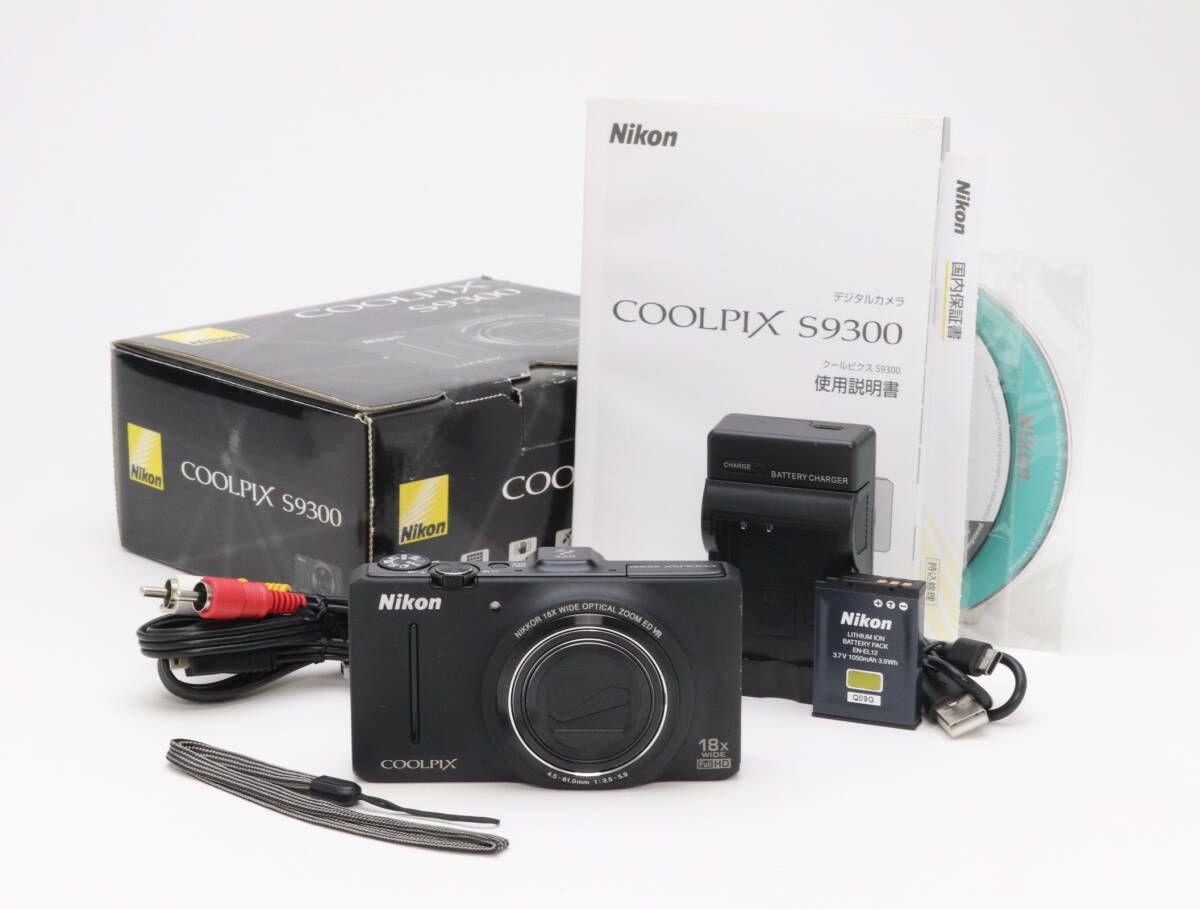 B 並品 Nikon ニコン COOLPIX S9300 ノーブルブラック 初期不良返品対応 110-199