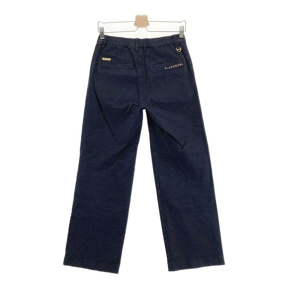 サイズ S ST ANDREWS セントアンドリュース モデル ストレッチパンツ ドット柄 ネイビー系 ゴルフウェア レディース ストスト