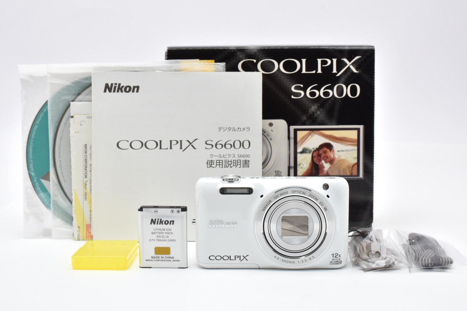 元 き ニコン NIKON COOLPIX S6600 ホワイト コンパクトデジタルカメラ OB3405 1968