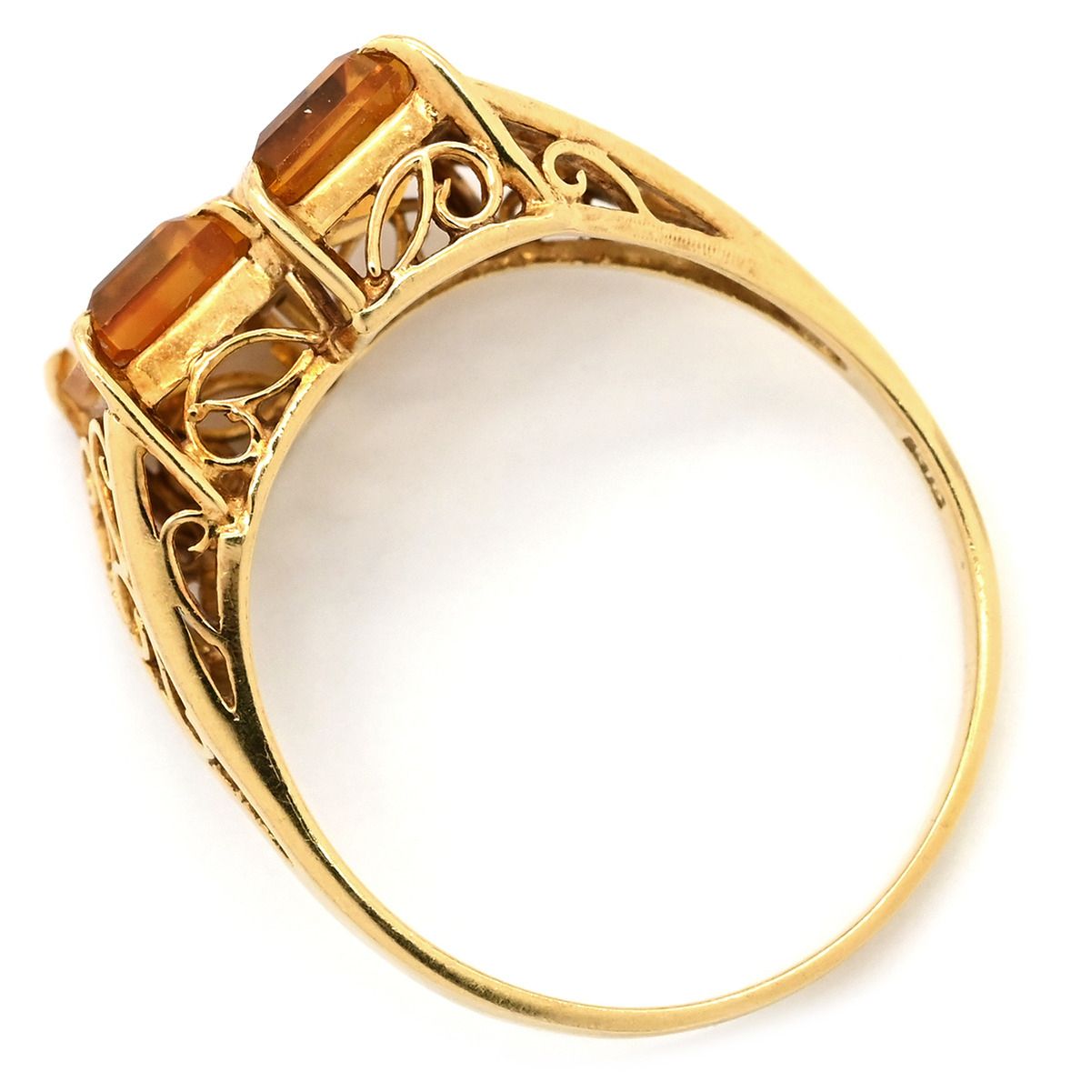リング 指輪 シトリンリング K 18 YG シトリン オレンジXイエローゴールド 750 AU 14号