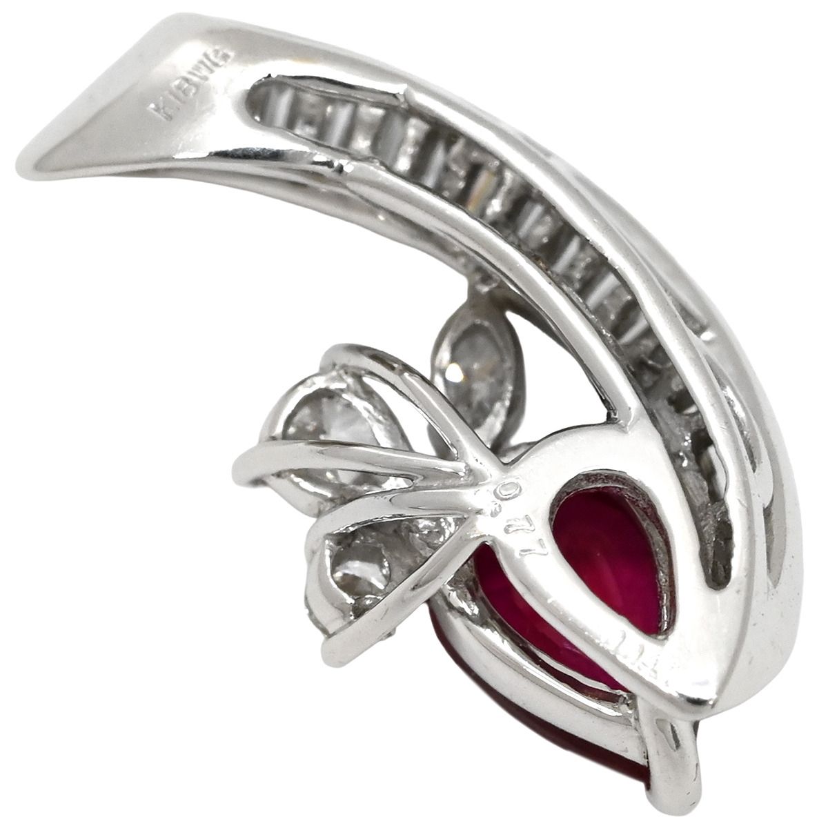 ペンダントトップ ルビー ダイヤ K 18 WG ダイヤモンド ホワイトゴールド 赤 レッド ネックレストップ