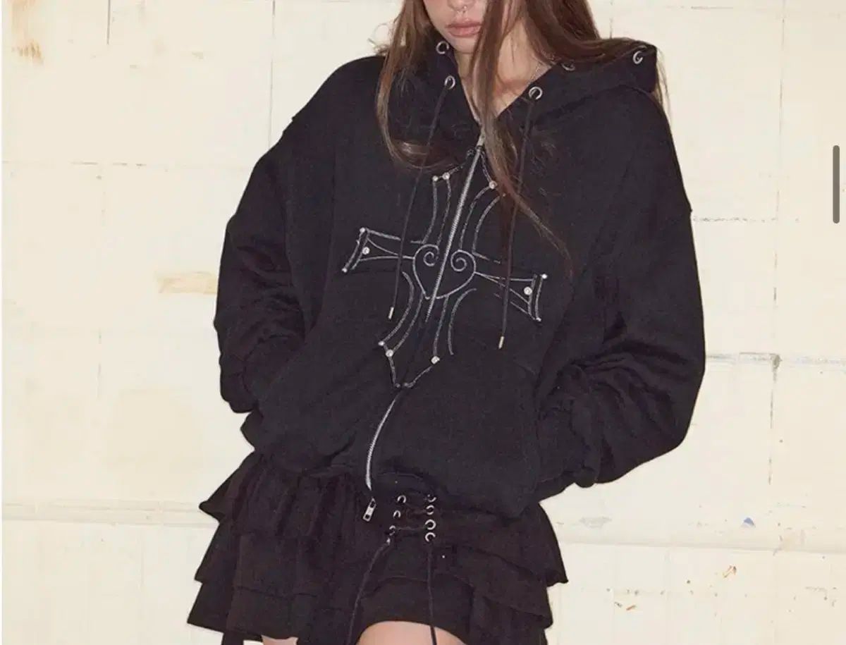 フードジップアップ ブラック