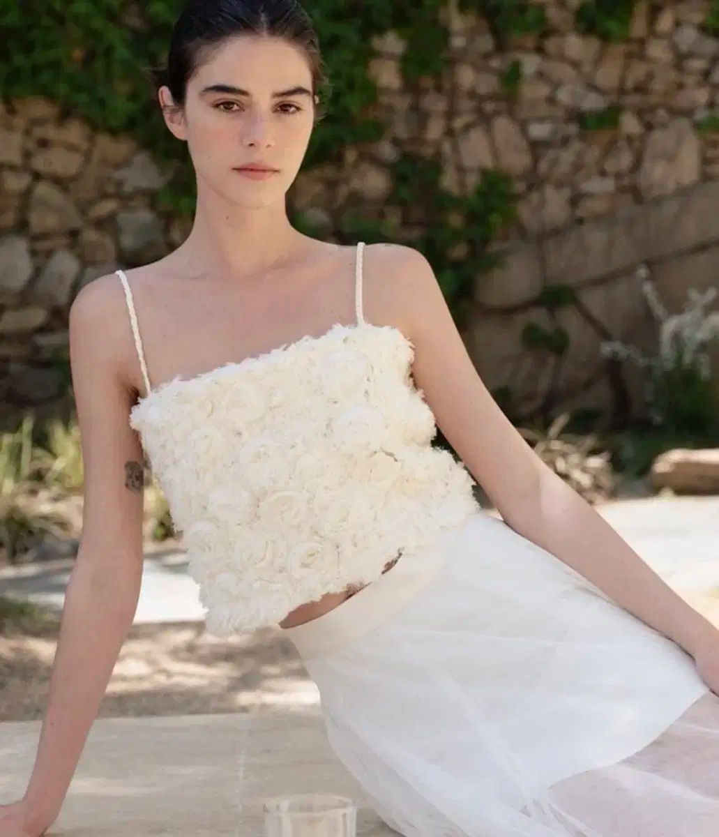 THETIS ローズ スリーブレス トップス アイボリー S