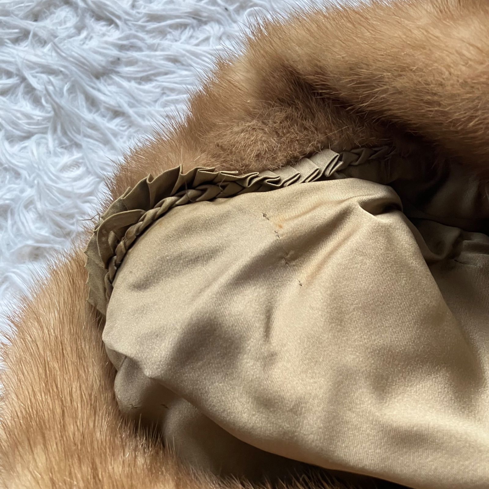 送料無料 金タグ サガミンク 最高級毛皮コート デミバフ ハーフコート