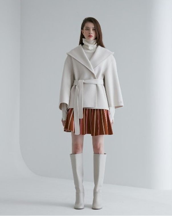 エゴイスト ショートカラ WHO フーディー ベルテッド ハンドメイド コート