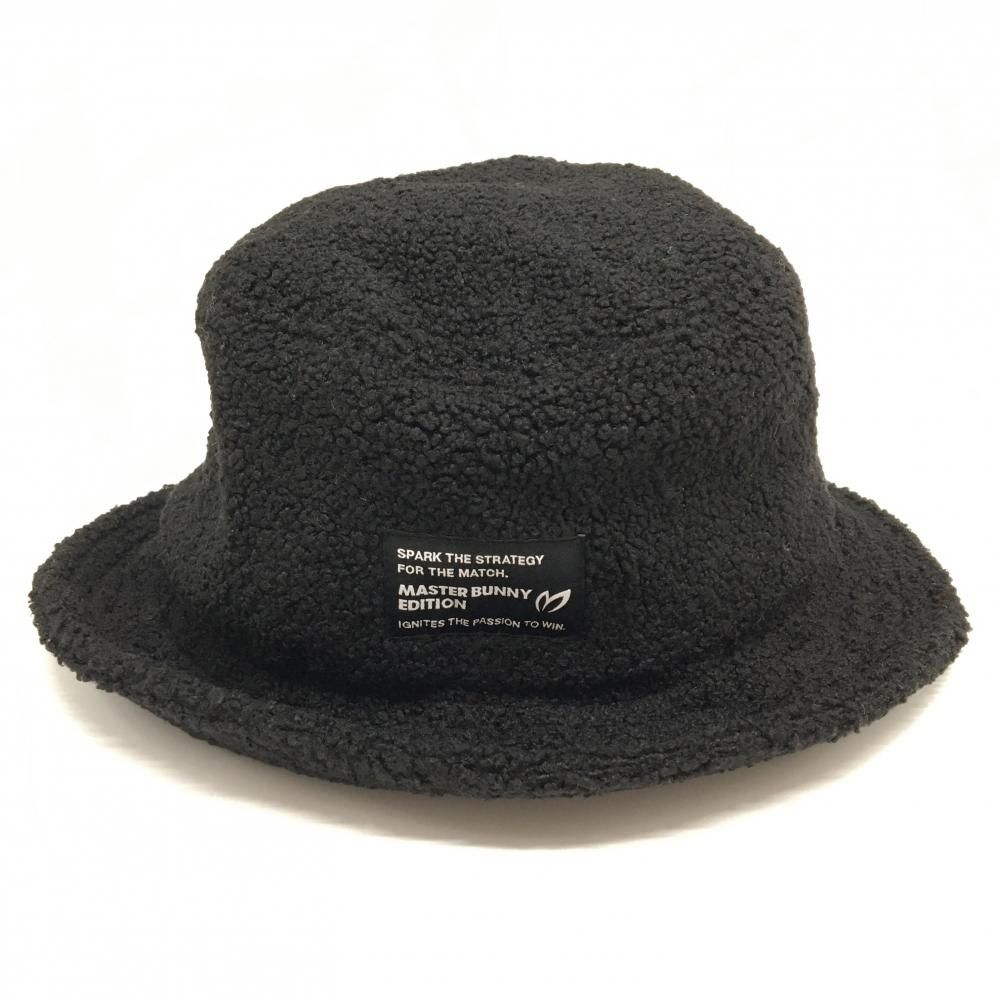 マスターバニー ボアバケットハット 黒×白 ロゴ刺しゅう FR ゴルフウェア モデル MASTER BUNNY EDITION