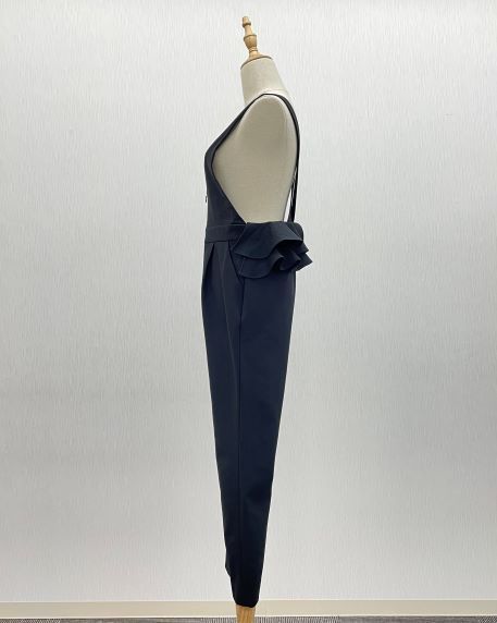  裏起毛 バックフリルサロペットパンツ 黒 Toilette トワレ 415-115 09 その他 パンツ