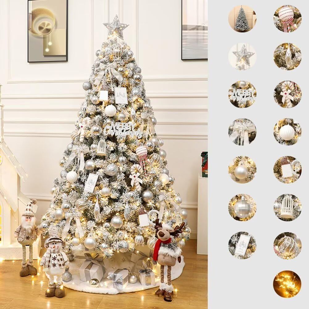 OUBIN オウビン クリスマスツリー 150cm 電飾付き Christmas tree オーナメント付き クリスマスツリー セット クリスマス装飾 高濃密度 組立簡単 屋内 屋外用