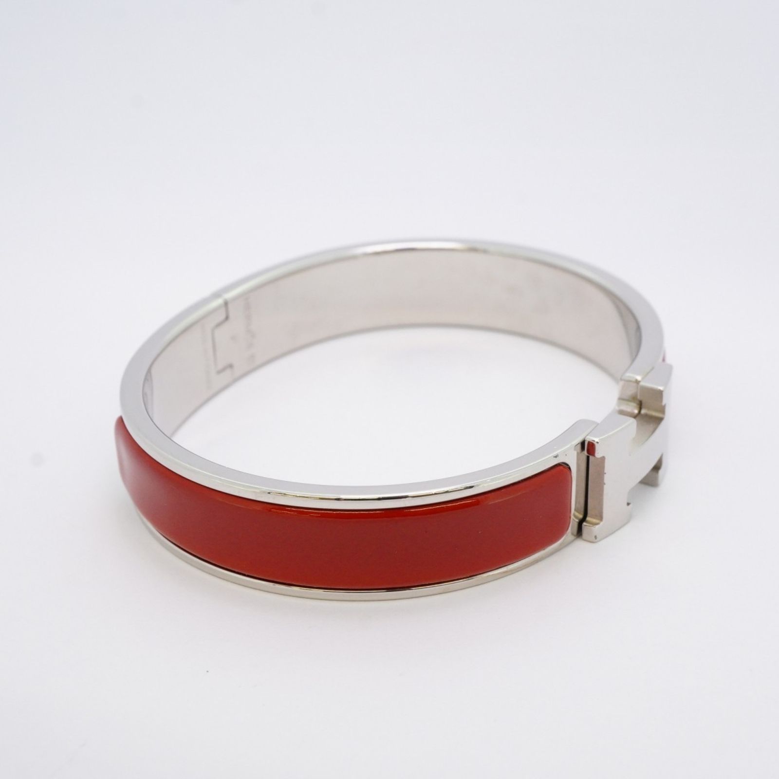 エルメス Hermes バングル クリッククラックPM メタル シルバー レッドレディース