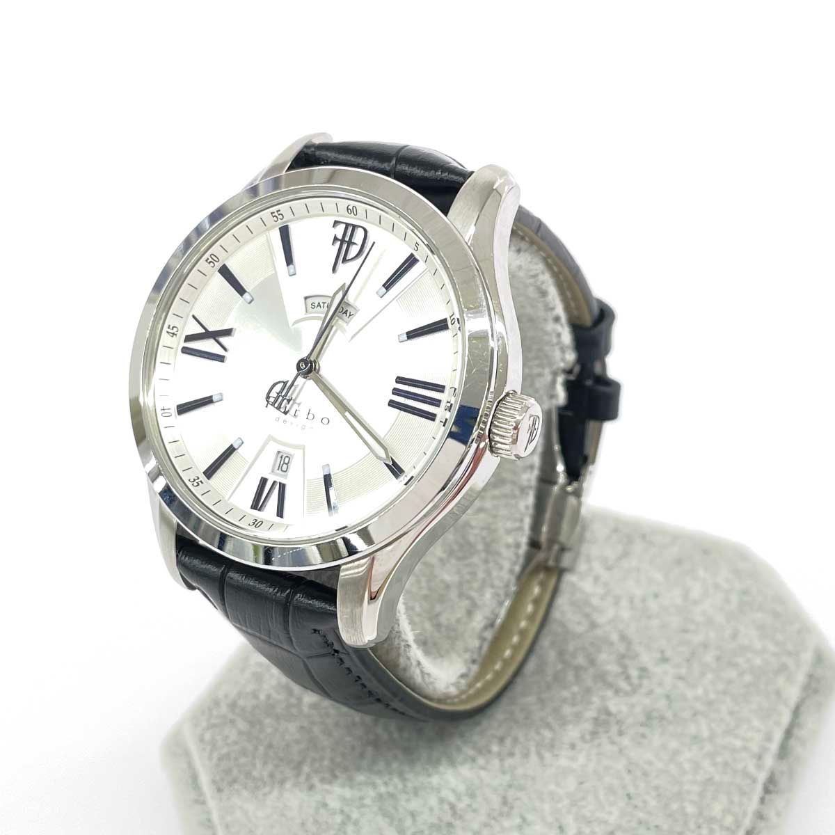 Furbo フルボ 自動巻腕時計 SS×レザー/ F5024SSIBL シルバー×ブラック