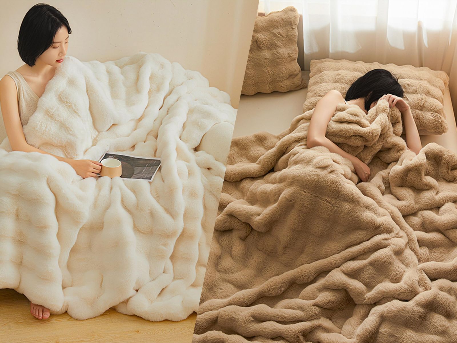 KANIYA ふわとろ毛布 180x200 掛け毛布 モコモコ おしゃれ ふわもこ 洗える 軽量 冷え対策 暖かい 厚手 冬用 ブランケット ホワイト WWW_OPDRERGINERDOGAN_COM