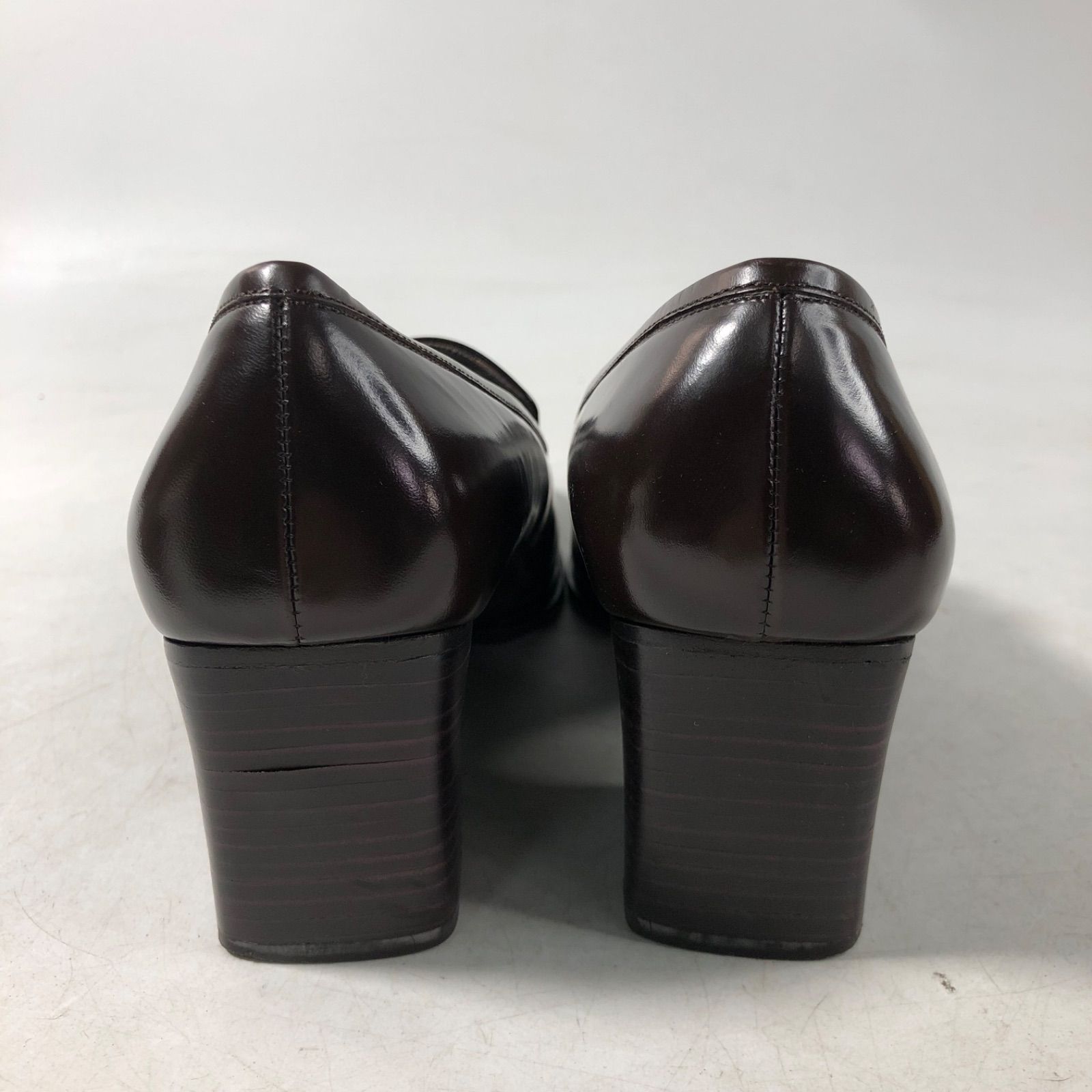 A 1110-22-5 GUCCI グッチ レディースレザーパンプス 茶色 size 37 1086