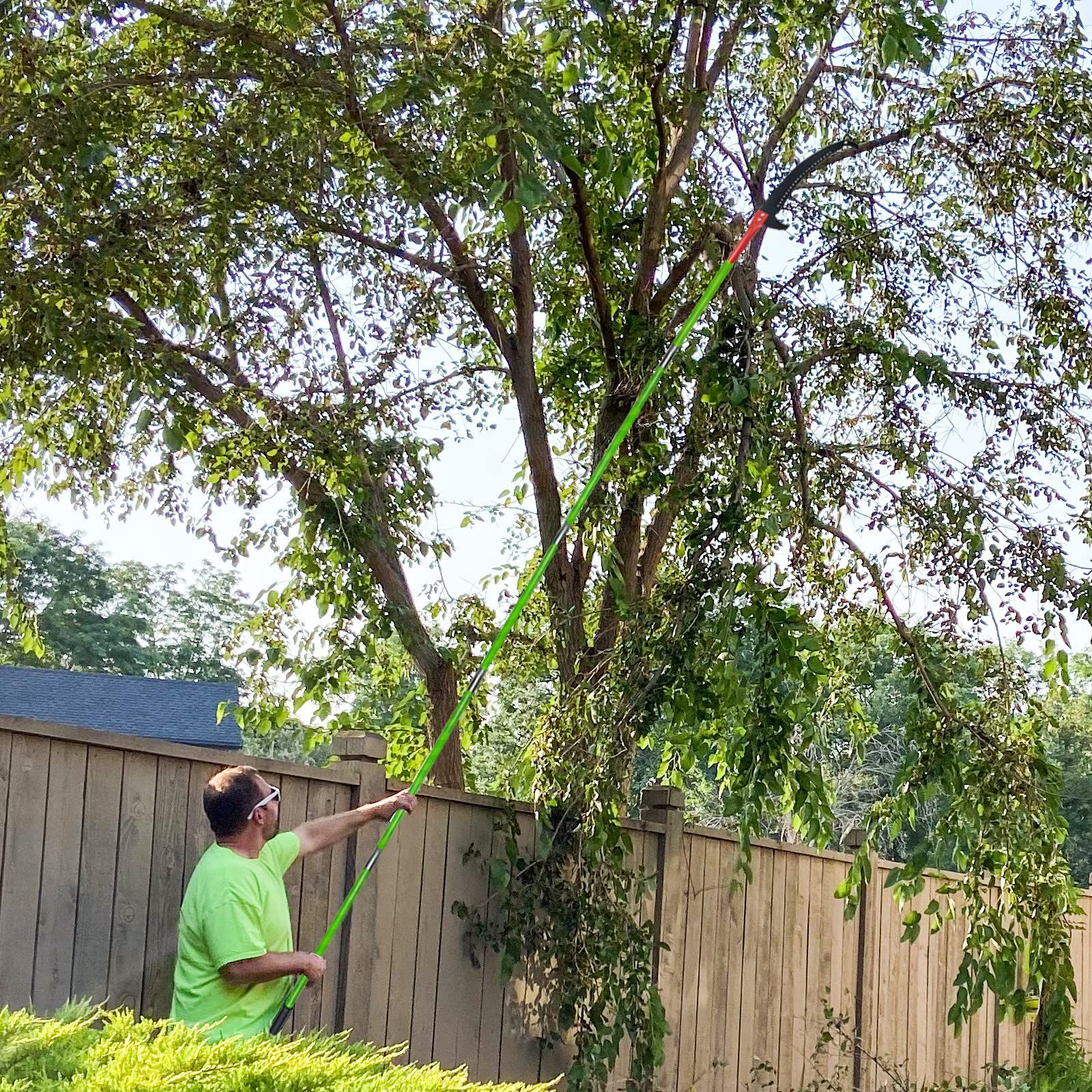 8 M 高枝切りバサミ 8段階 自由伸縮 手動剪定ばさみ 組合せ 耐久性合金鋼 高枝のこぎり 加長形 伸縮式 園芸用はさみ A
